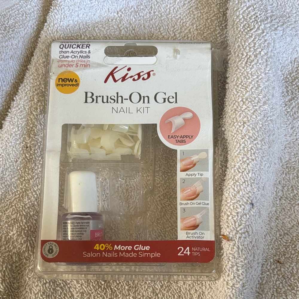 Kiss Brush-On Gel Nail Kit with Natural Tips